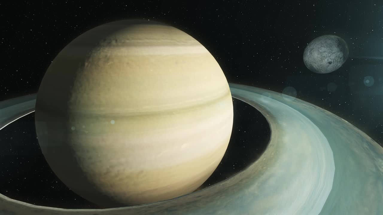 月亮和土星行星连接- 4K镜头