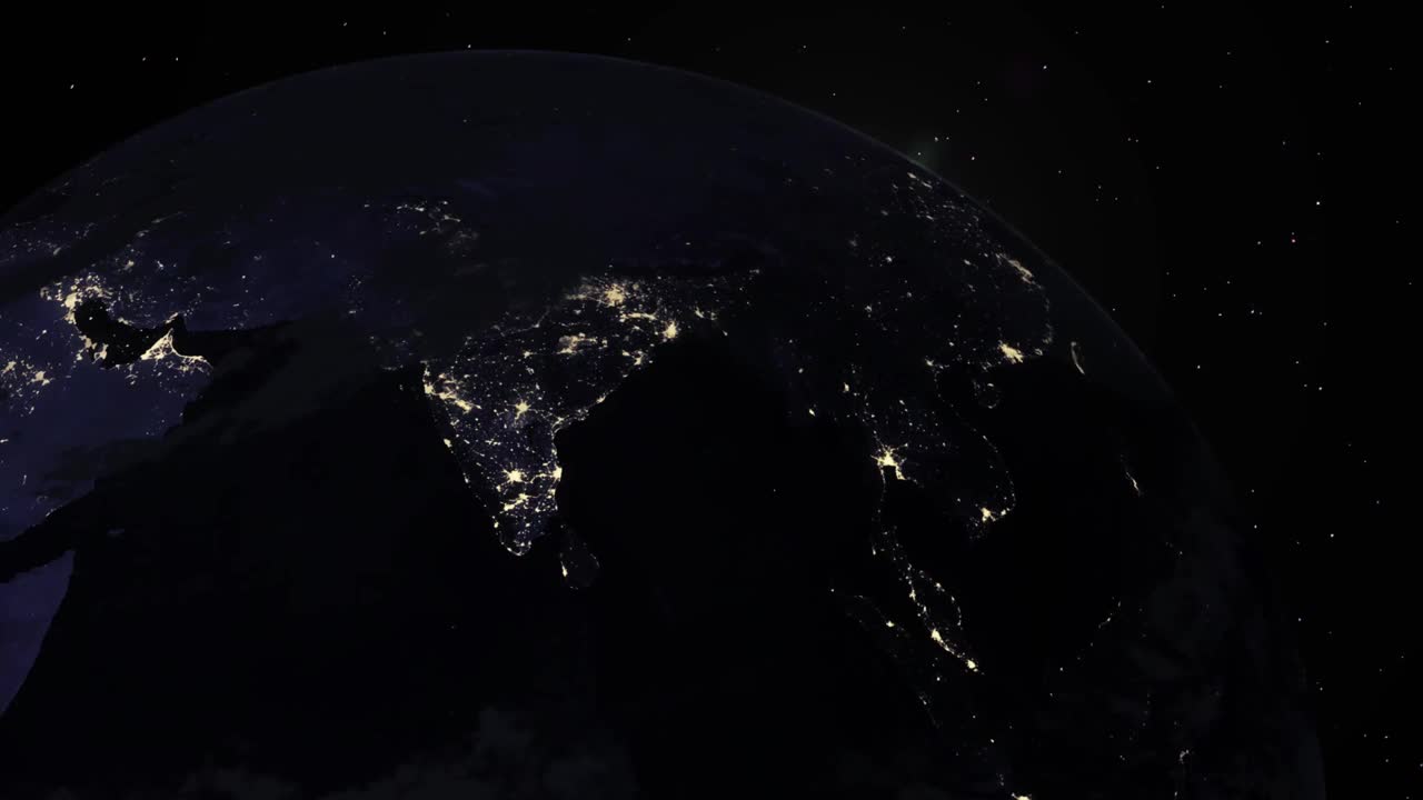 Time-Lapse Asia Side sunrise on earth from space different regions from different angle背景股票视频