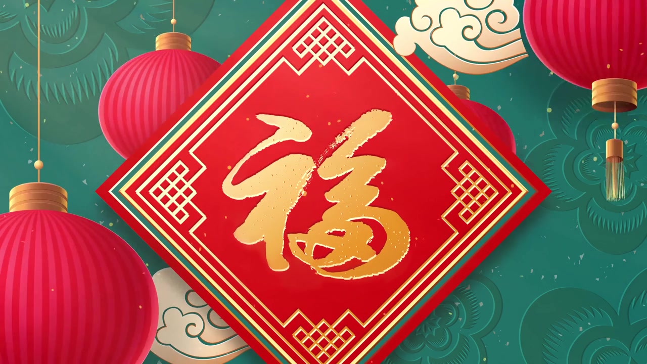 詳情圖-中國新年，紅色和金色剪紙藝術，燈籠和亞洲元素與工藝風格為背景。(中文翻譯:好運，好運)。新年快樂。