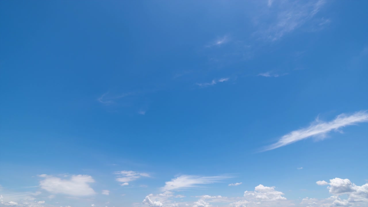 詳情圖-時(shí)間推移，全景清晰的藍(lán)天和云，云與背景。