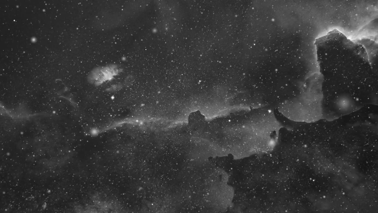 詳情圖-摘要星云，星系，空間動畫背景股票黑白視頻