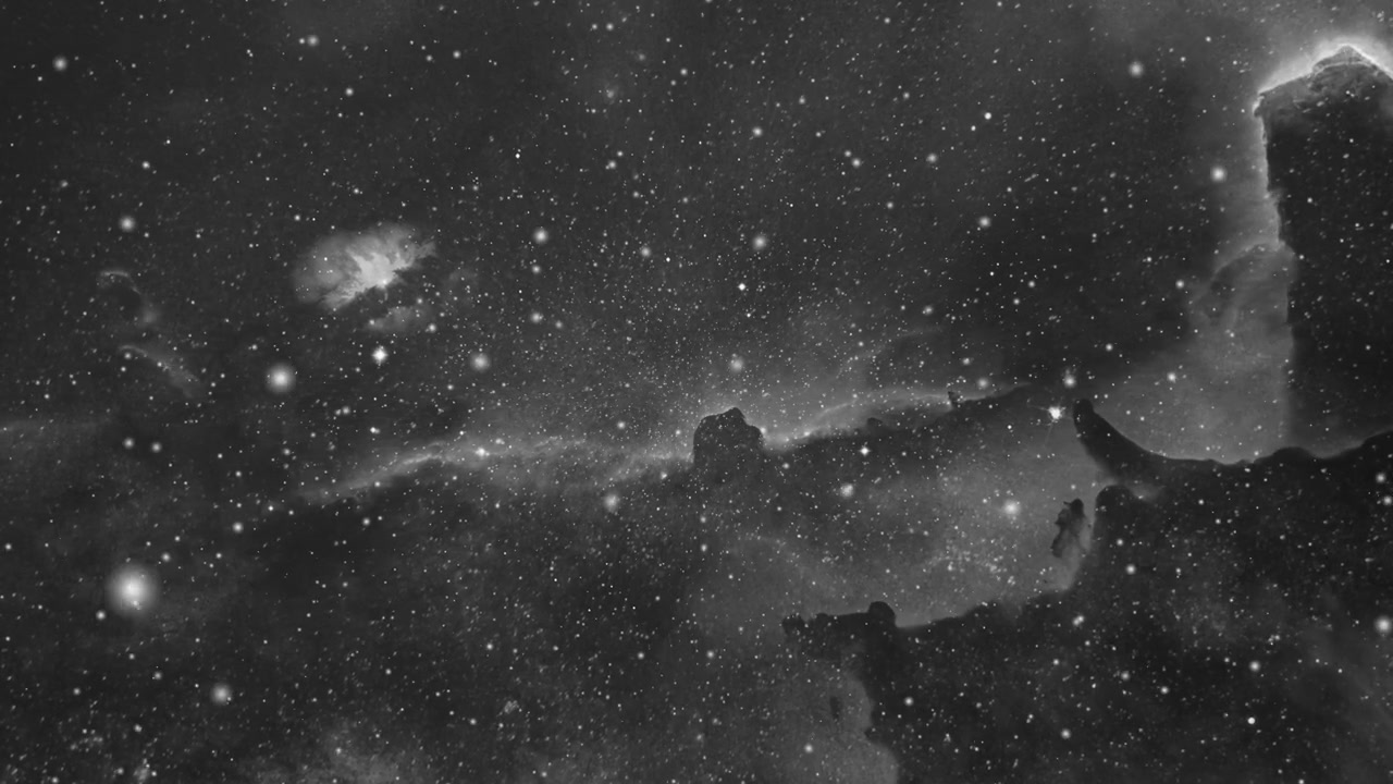 詳情圖-摘要星云，星系，空間動畫背景股票黑白視頻