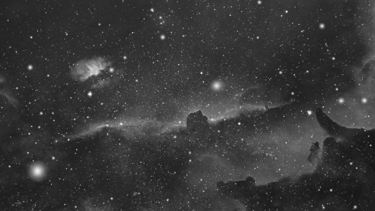 詳情圖-摘要星云，星系，空間動畫背景股票黑白視頻