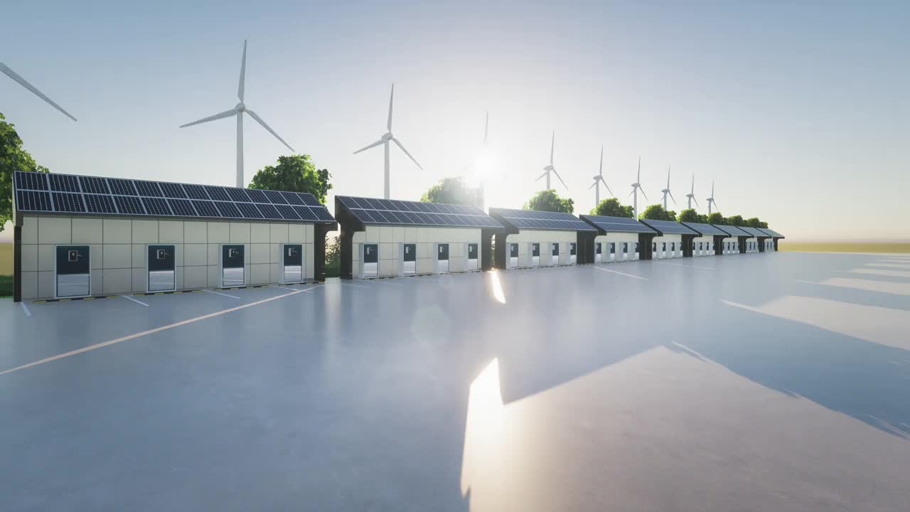 充電站是綠色能源的概念和背景。