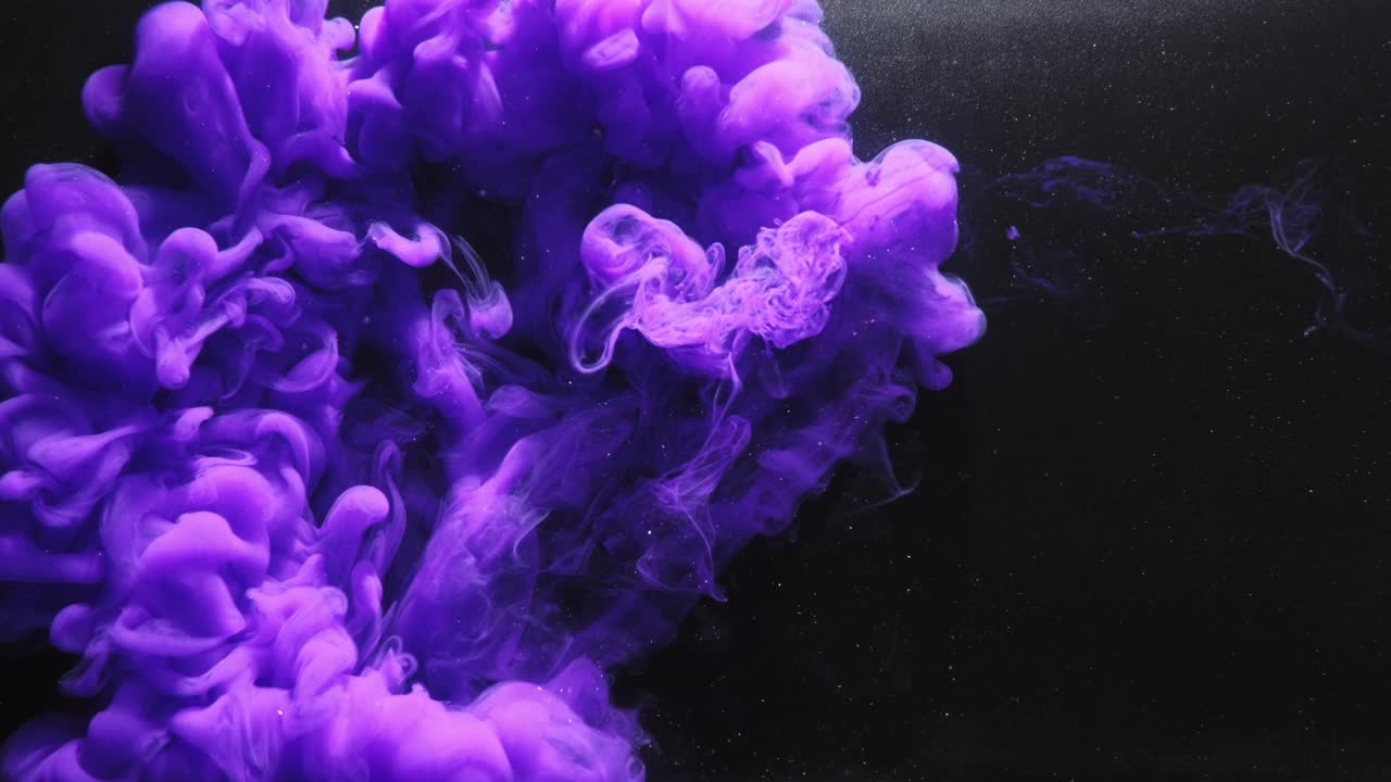 彩云运动画水溅蓝色烟雾