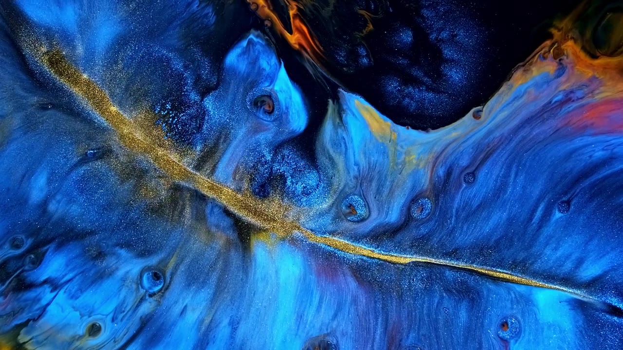 详情图-摘要Grunge颜色油墨涂料蔓延爆炸背景。