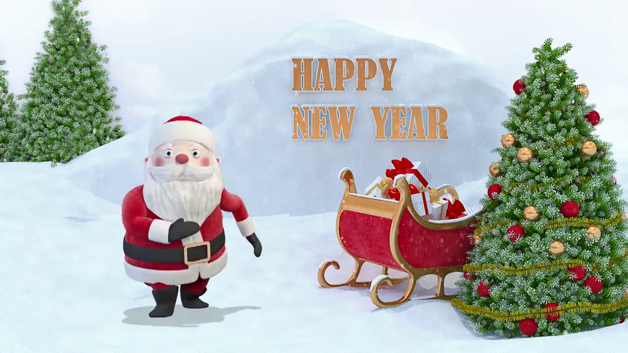 詳情圖-圣誕老人在跳舞，祝賀新年快樂