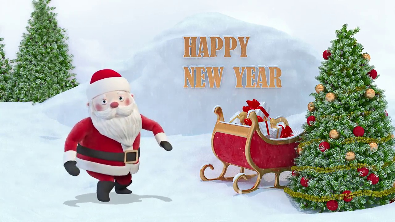 詳情圖-圣誕老人在跳舞，祝賀新年快樂