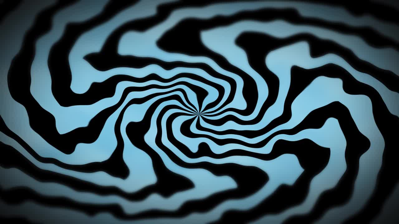 卡通动画复古风格螺旋扭曲漩涡迷幻圈旋转旋转迷幻无线电波循环斯托克视频
