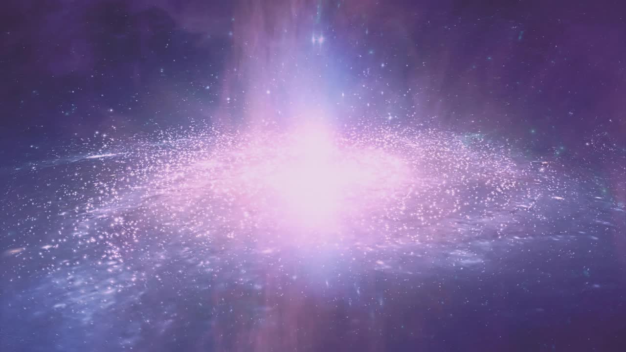 美丽的发光旋转3d星系空间背景。视觉循环。
