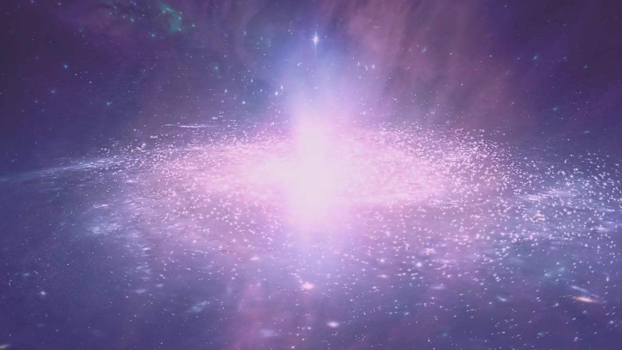 详情图-美丽的发光旋转3d星系空间背景。视觉循环。