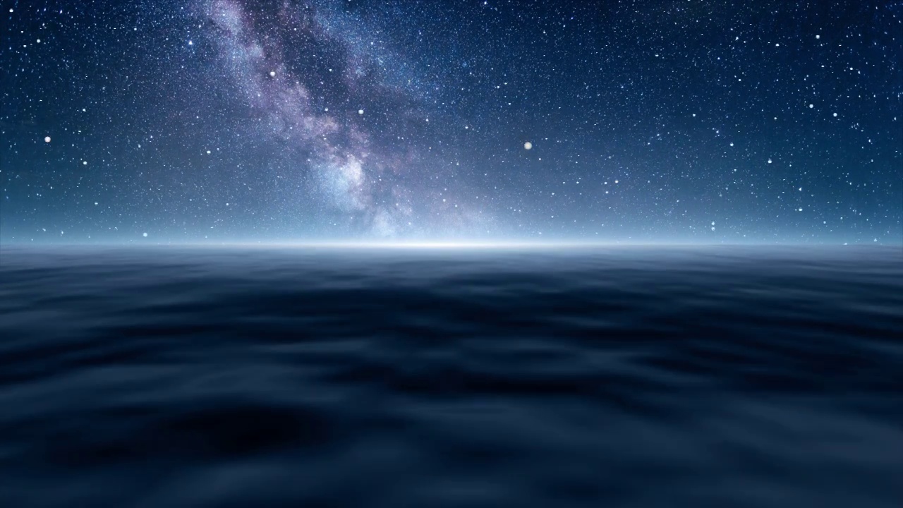 夜晚美丽的海洋幻想