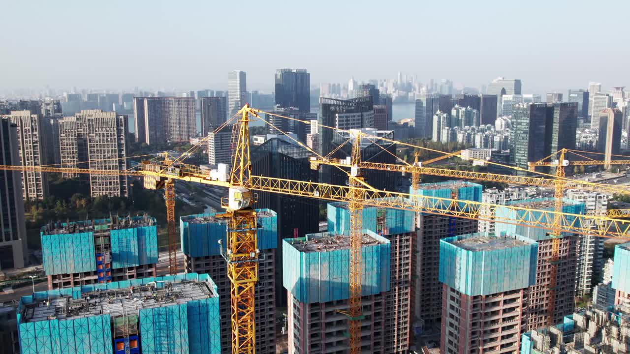 杭州建筑工地鸟瞰图