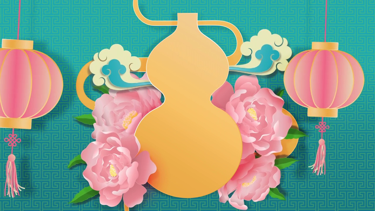 詳情圖-東方風(fēng)格的運(yùn)動(dòng)圖形與空白的中間為農(nóng)歷新年的概念