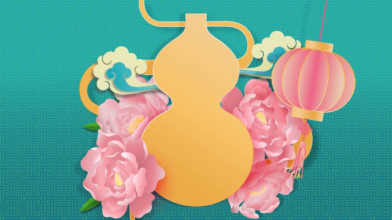 詳情圖-東方風(fēng)格的運(yùn)動(dòng)圖形與空白的中間為農(nóng)歷新年的概念