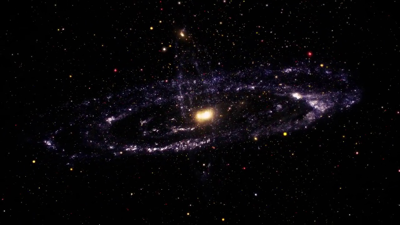 详情图-无缝循环太空旅行探索星云天空到螺旋星系。4K,3D呈现太空探索旅程飞行穿过恒星场到美丽的螺旋星系背景。科幻宇宙太空飞行。