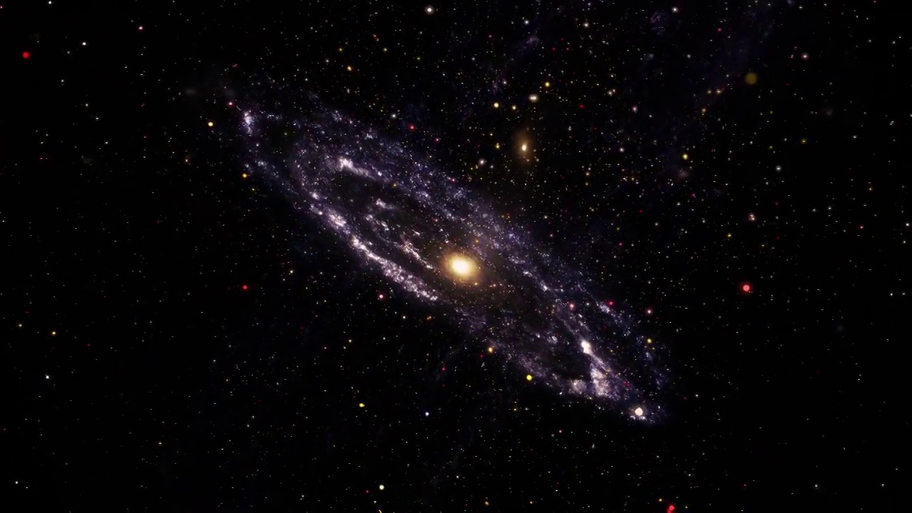 详情图-无缝循环太空旅行探索星云天空到螺旋星系。4K,3D呈现太空探索旅程飞行穿过恒星场到美丽的螺旋星系背景。科幻宇宙太空飞行。
