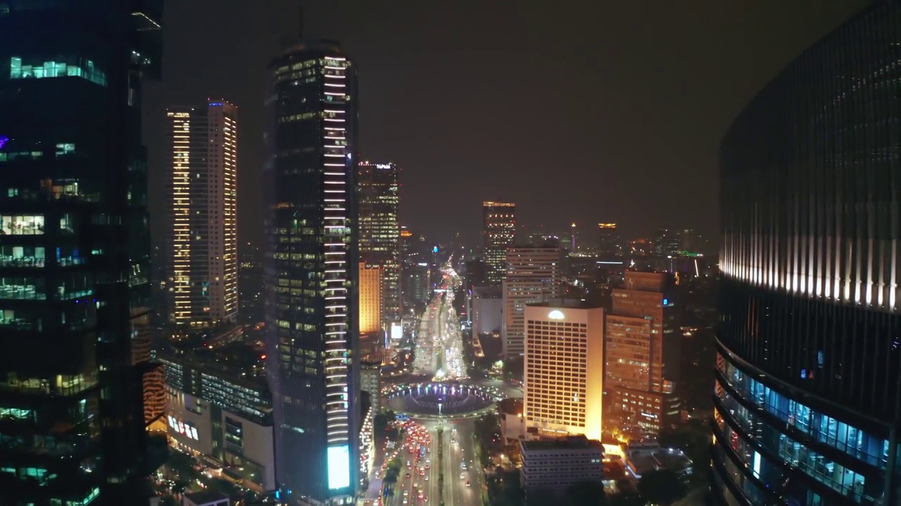 詳情圖-美麗的空中雅加達(dá)夜空燈光