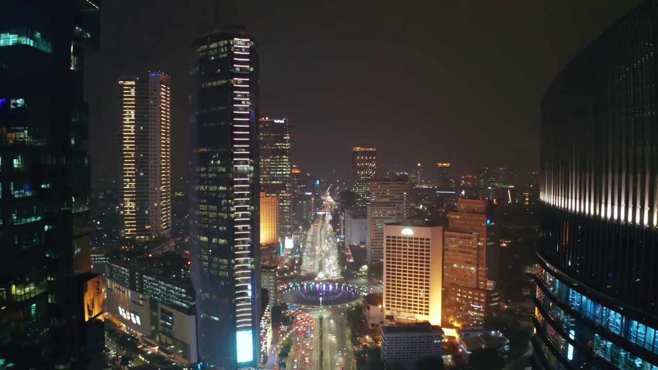 詳情圖-美麗的空中雅加達(dá)夜空燈光