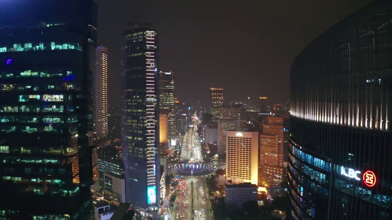 詳情圖-美麗的空中雅加達(dá)夜空燈光