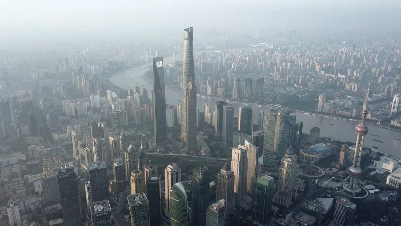 上海天际线鸟瞰图