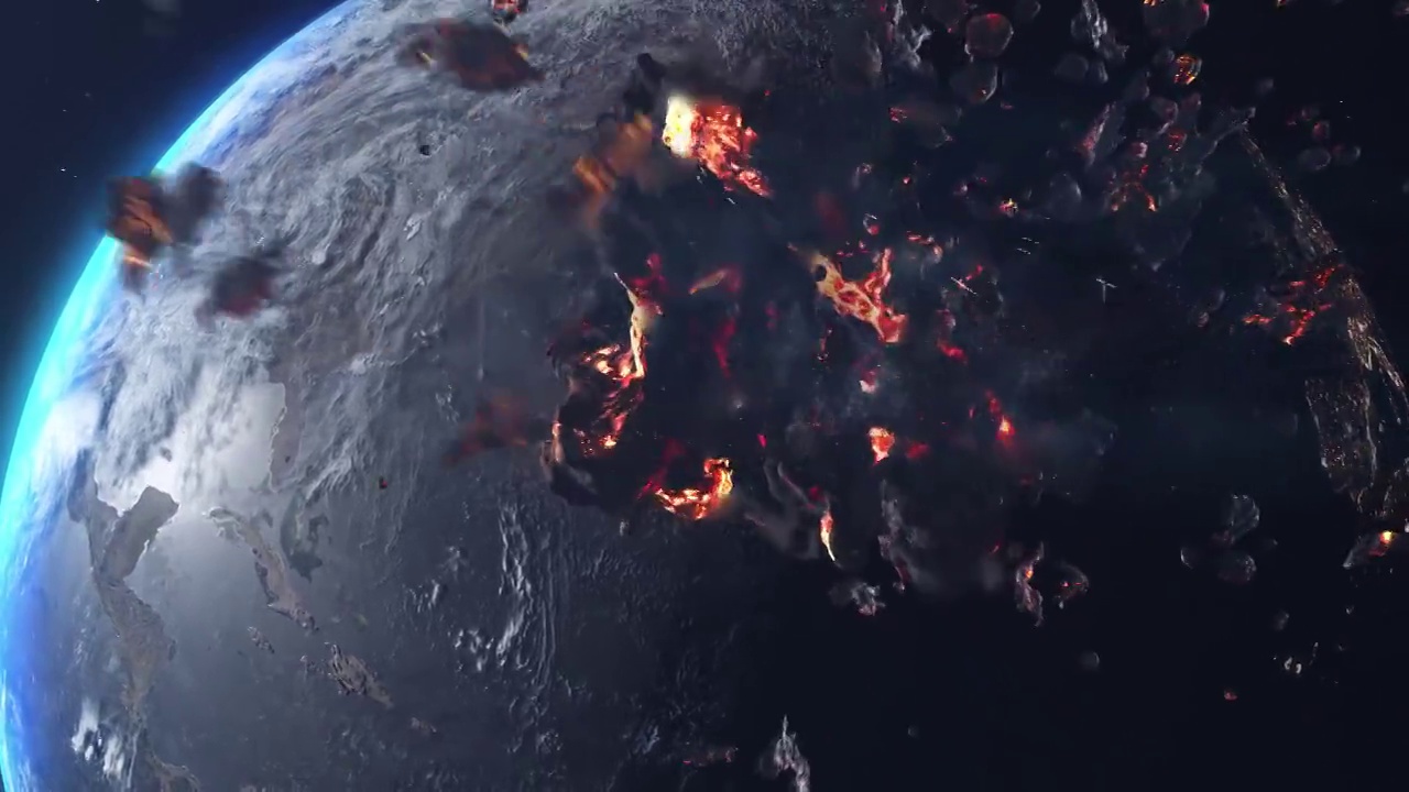 詳情圖-巨大的小行星隕石指向地球