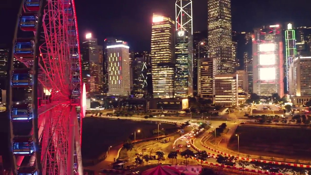香港维多利亚港鸟瞰图