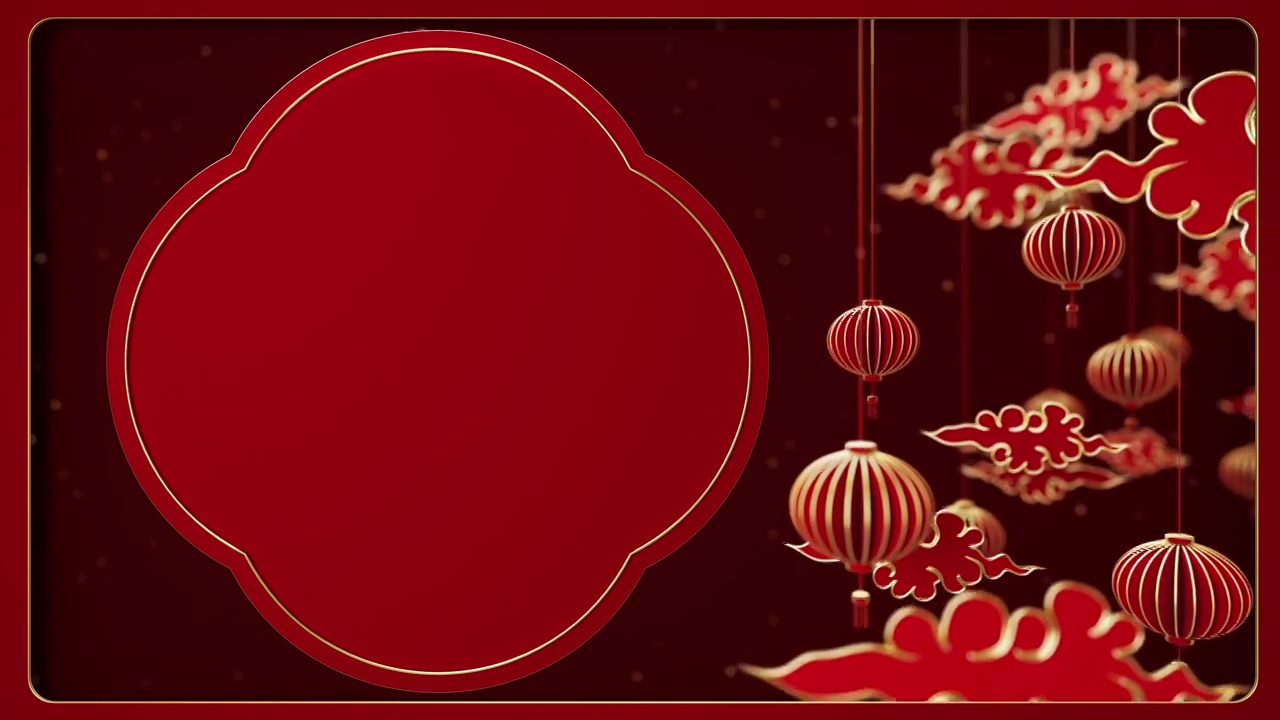 詳情圖-中國新年，從藝術(shù)紙上剪出的動畫元素，燈籠和工藝風(fēng)格的亞洲元素。循環(huán)動畫很容易。新年快樂。
