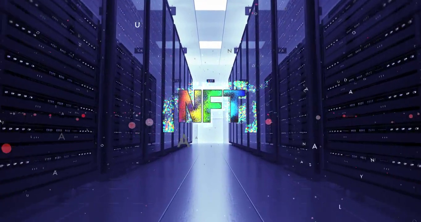 现代高科技数据中心机房中的非功能性符号。