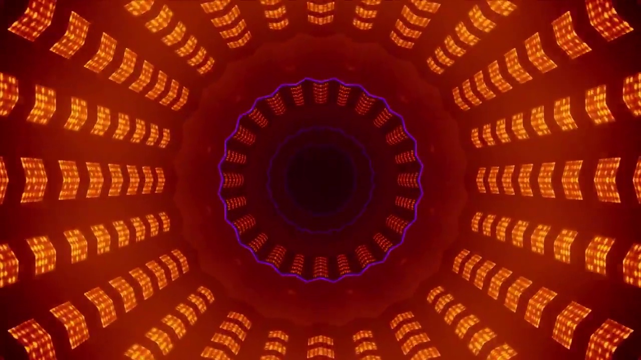 无限幻觉隧道霓虹灯。VJ 3D良好的音乐视频背景派对红色和粉红色的细微差别无限模式。无缝循环