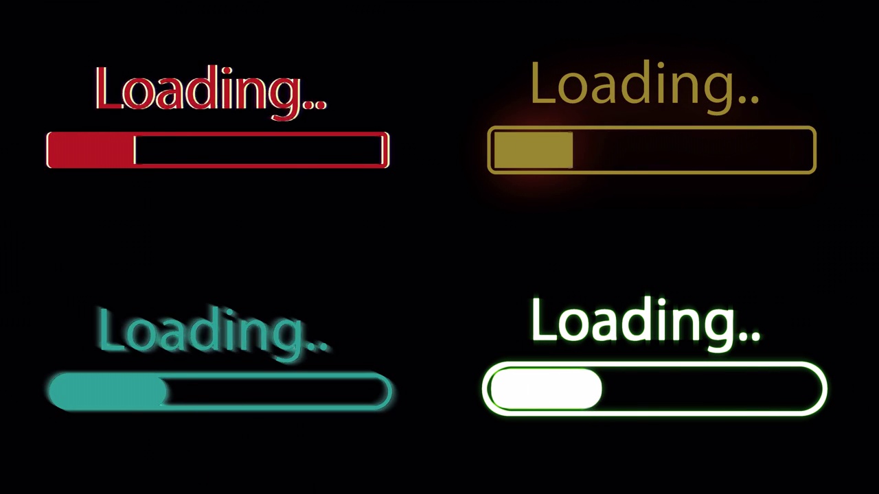 未来进度加载条。4k动画，可选Alpha luma哑光。包括Alpha Luma Matte。