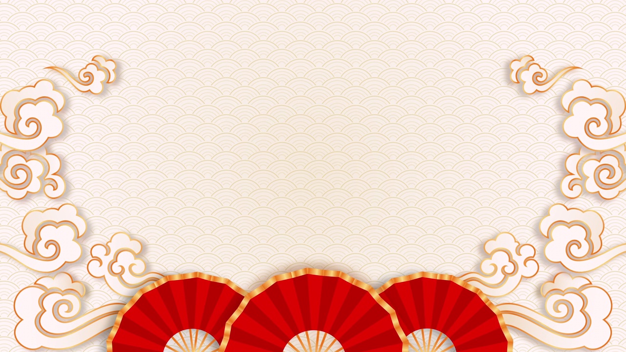 详情图-中国新年背景运动图形与东方风格的装饰