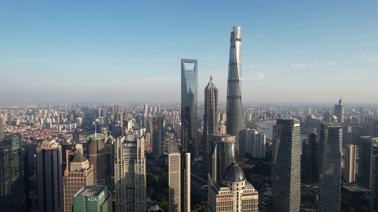 上海天际线鸟瞰图