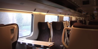 意大利罗马冠状病毒封锁期间的高速列车内饰。