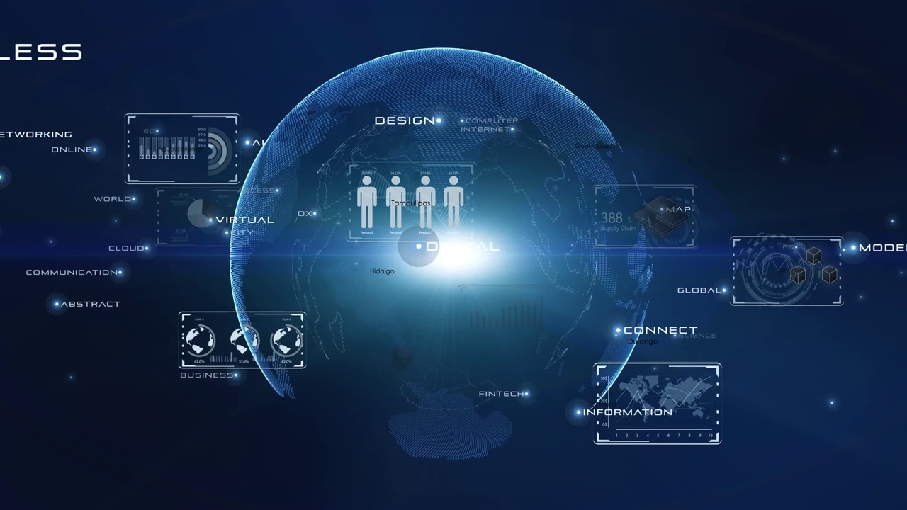 5G/6G和人工智能技术，全球通信网络概念。6 g业务图。全球业务。