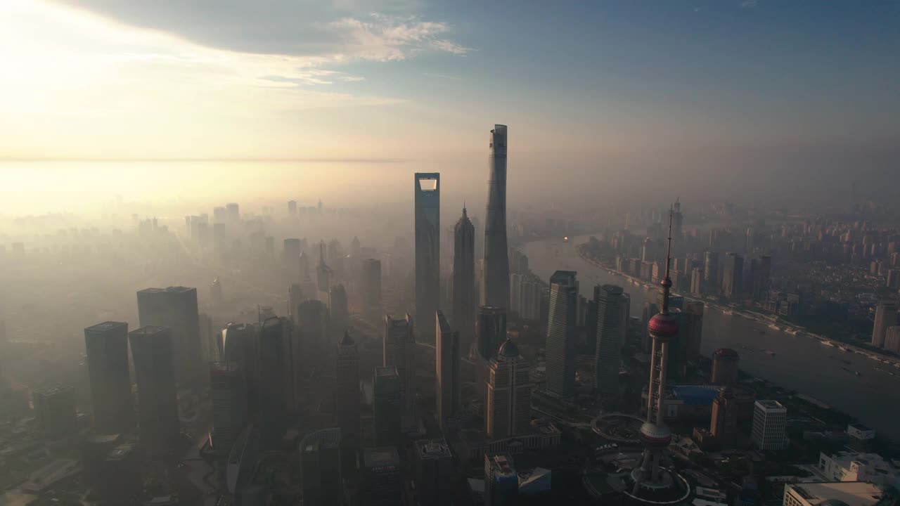 上海天际线鸟瞰图
