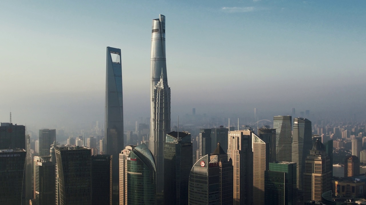 上海天际线鸟瞰图