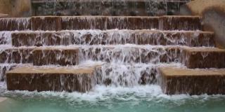 阶梯瀑布城市建筑园林喷泉