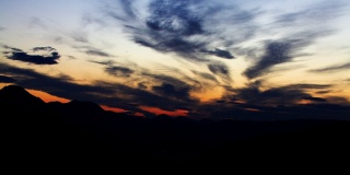 4K日落，太阳时间推移，云背景，光明亮的自然，时间推移的天空云