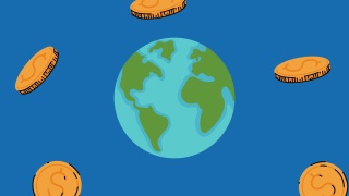 硬币与地球行星动画