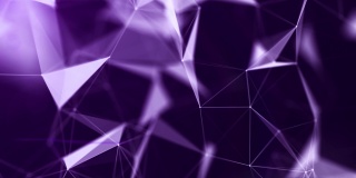 3D渲染紫色抽象背景点和网络未来主义数据网络概念与黑暗和纹理渲染连线