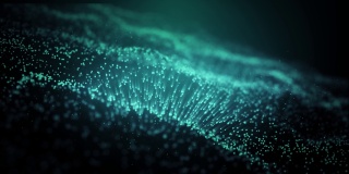 未来数字粒子波动画。网络连接。数字数据技术概念。