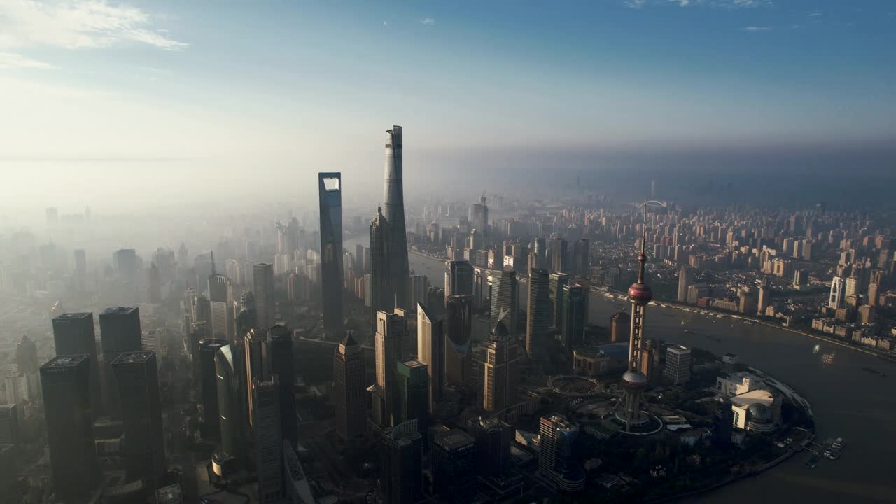 上海天际线鸟瞰图