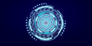 HUD科幻未来显示。蓝色的全息图按钮。未来的网络技术。虚拟现实技术概念，4K