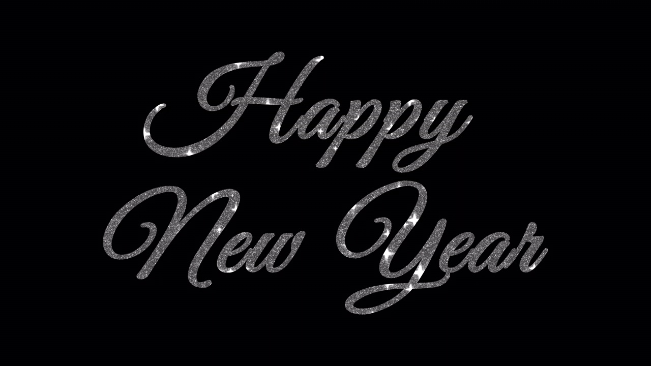 新年快乐闪亮文本，Alpha通道透明，闪亮闪烁文本。圣诞节，庆祝，Noel，拖放在你的时间轴-镜头