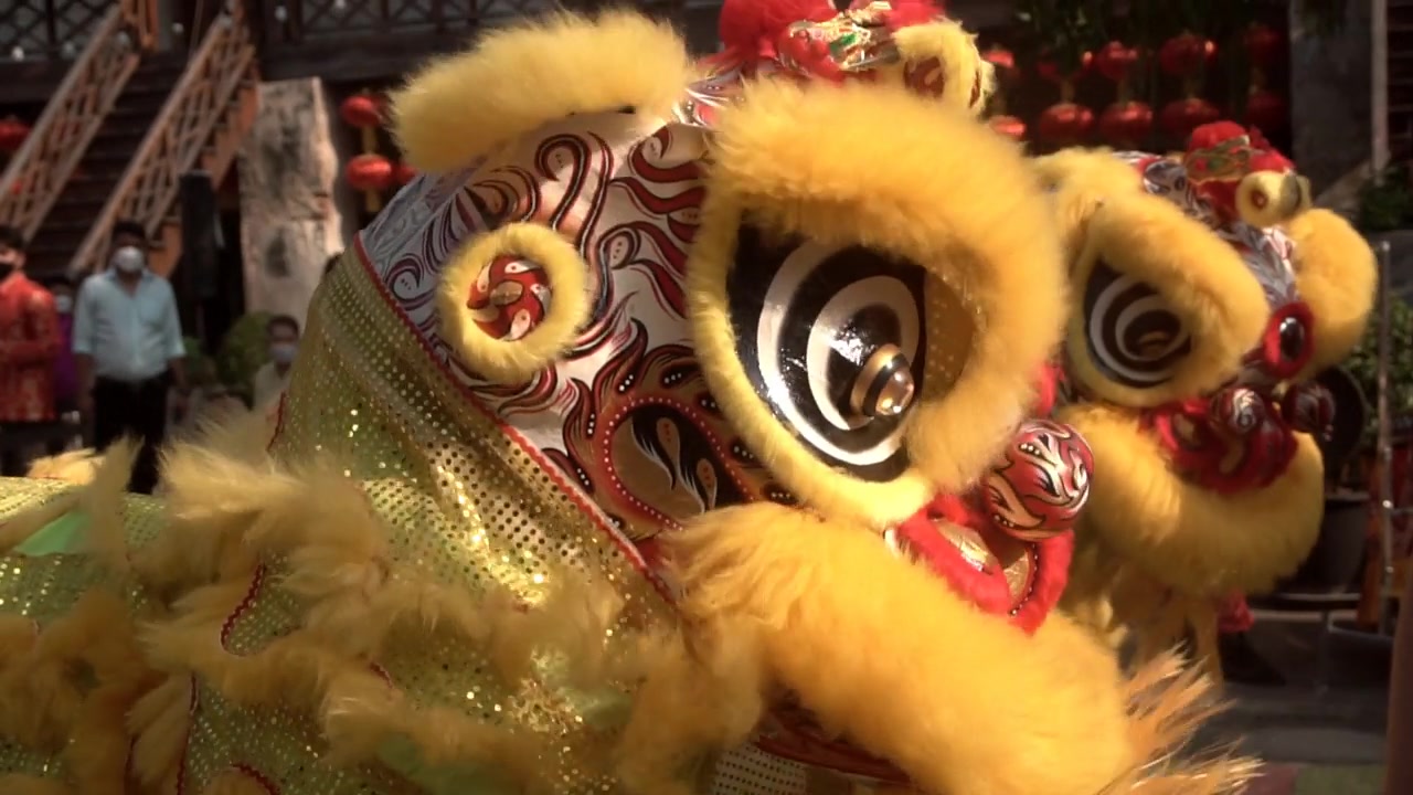 詳情圖-中國舞獅表演，農(nóng)歷新年喜慶。