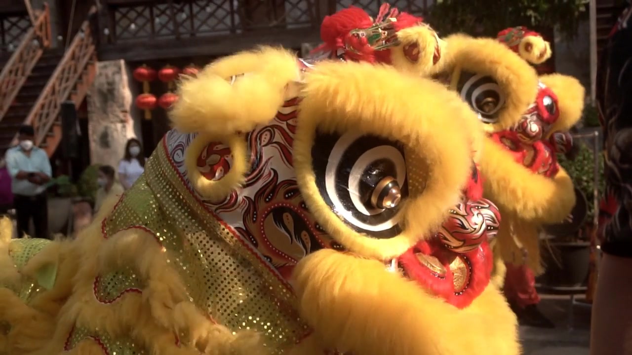 詳情圖-中國舞獅表演，農(nóng)歷新年喜慶。