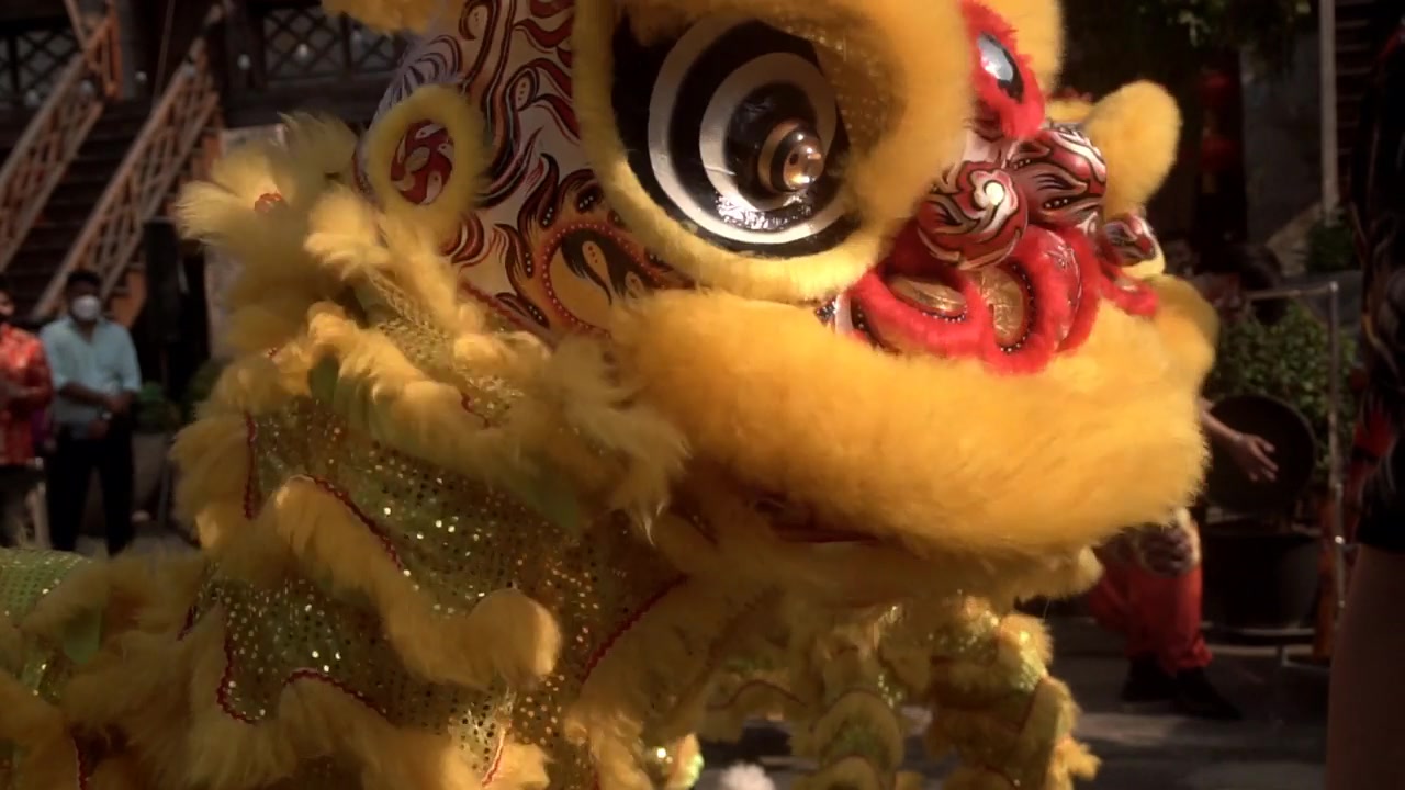 詳情圖-中國舞獅表演，農(nóng)歷新年喜慶。