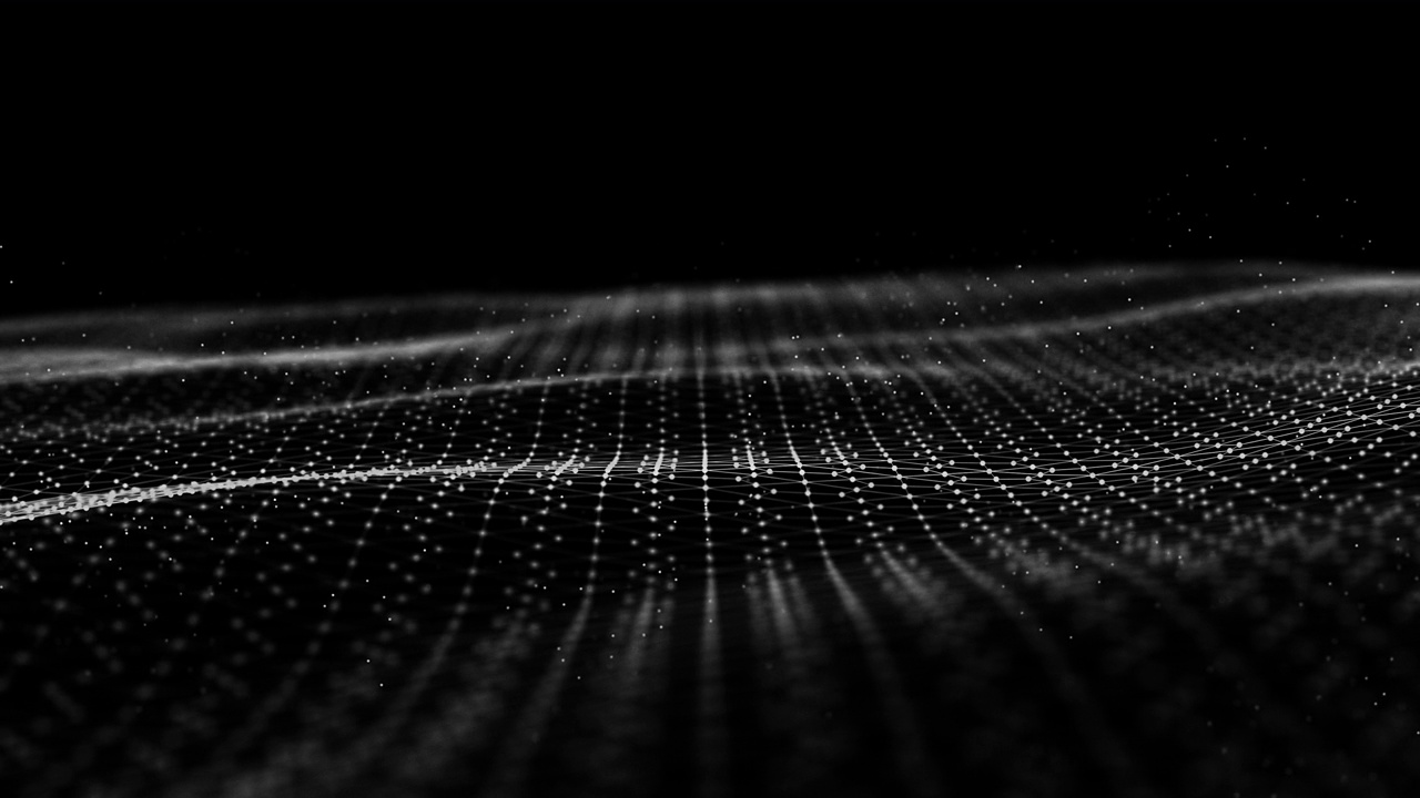 波浪表面的动画。蜂窝六边形发光网格。六边形图案数字电池未来技术风格。六边形无缝环波