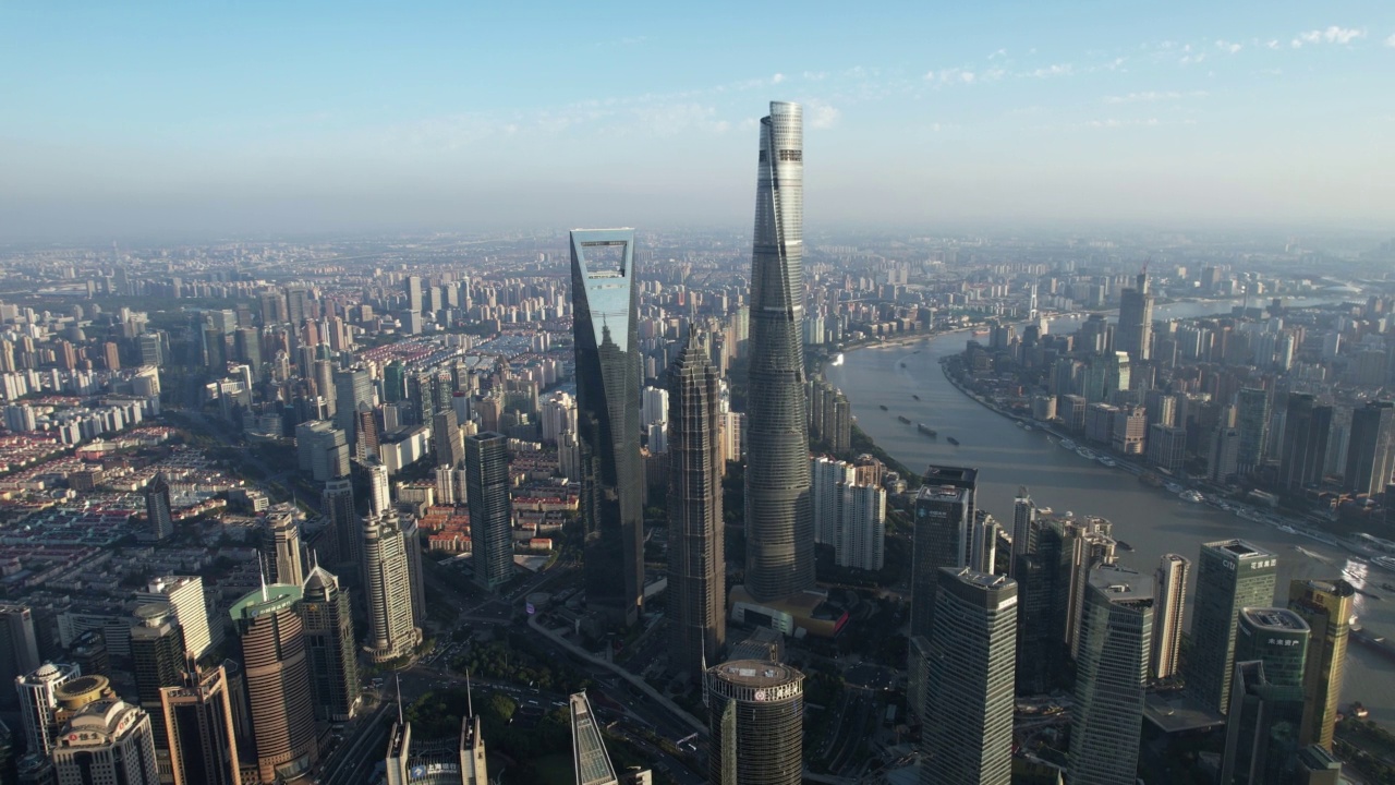 上海天际线鸟瞰图